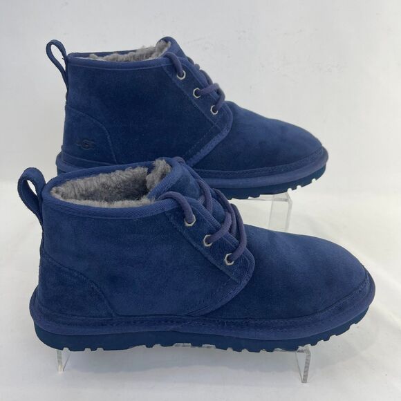 UGG Neumel New Navy Blue Suede Boots Mens Size 8 - Picture 2 of 12